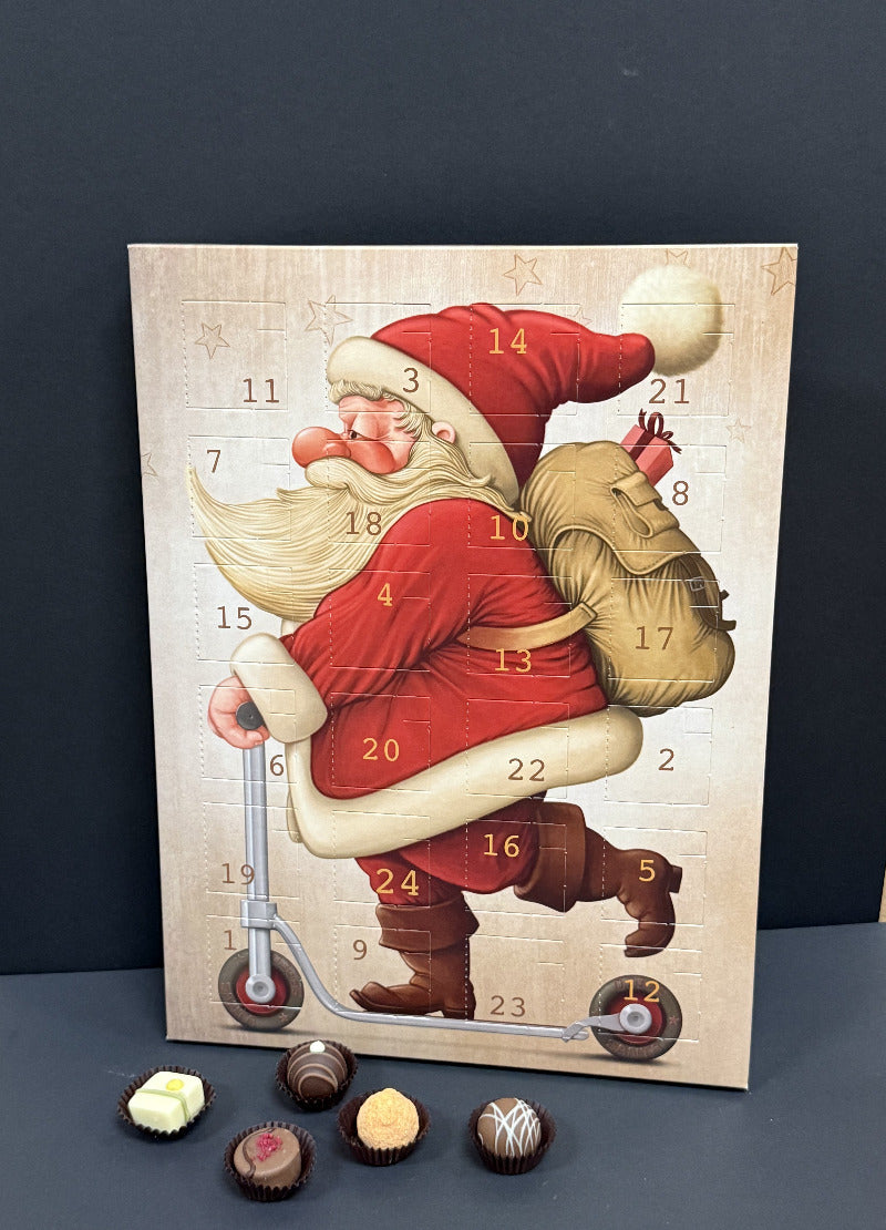 Adventskalender mit 24 handgemachten Pralinen